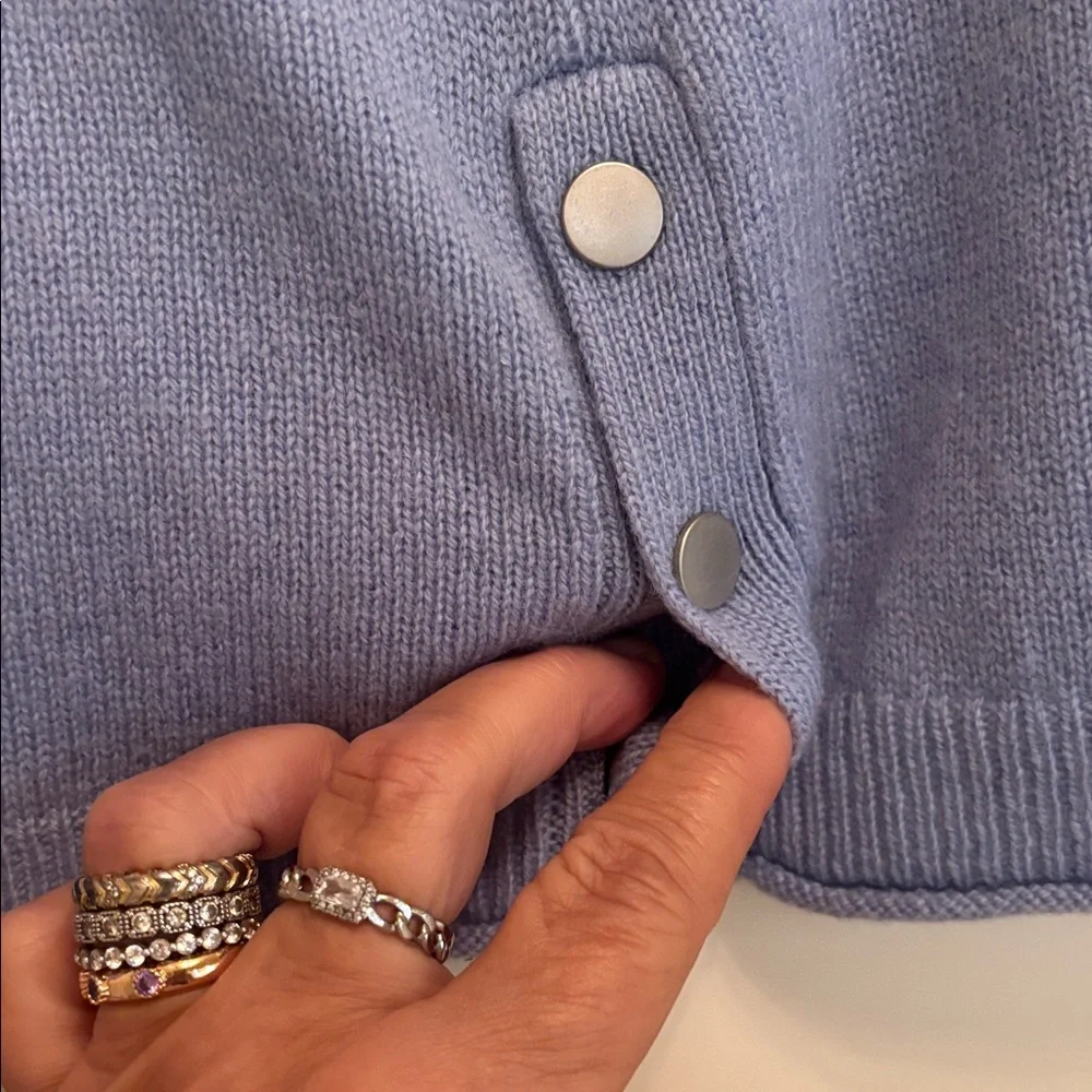 JOIE Short Sleeve Wool and Cashmere Blend Sweater In Light Blue‎